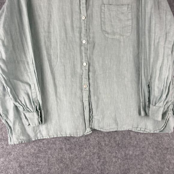 J Jill Love Linen Tunic Top Womens 2X Pale Green Coastal Relaxed Beachy - Picture 3 of 15